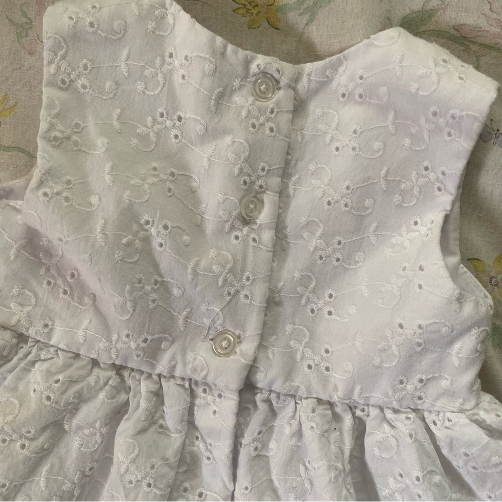 Healthtex Baby White and Pink Dress with Flower 18m - Picture 6 of 8